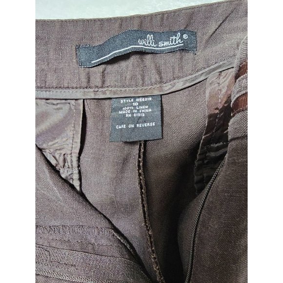 Willi Smith Women's Blazer & Pant Linen Suit - Brown - 8/10 - Picture 16 of 16
